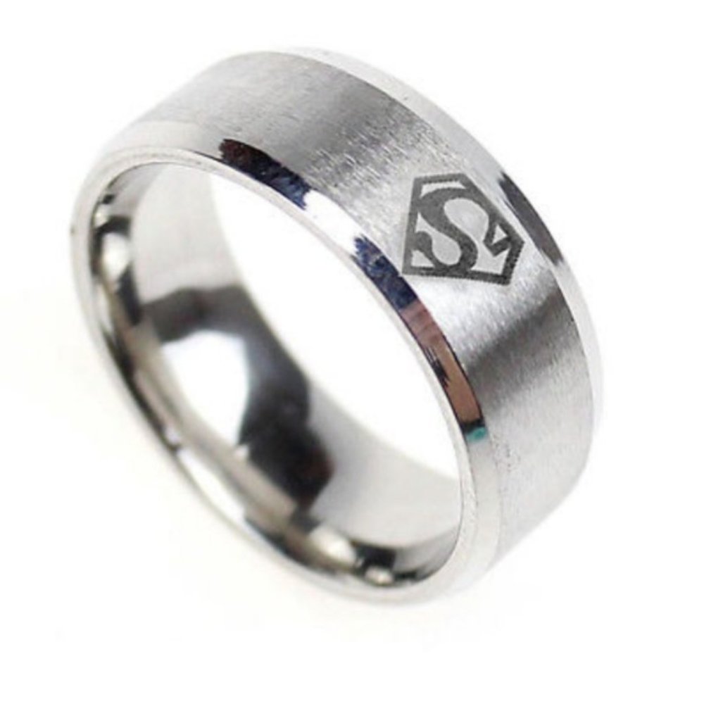 Silver Super Hero Stainless Steel 8mm Ring Unisex